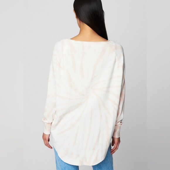 (A54) BLANK NYC Peach & White Tie Dye Long Sleeve Sweater, Size Large, NWT, $98 - Picture 4 of 13